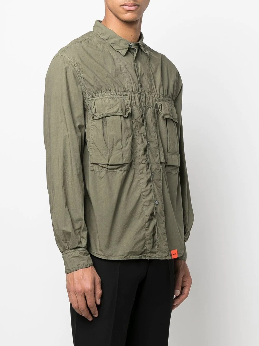 gathered seam-detail cargo shirt - 3