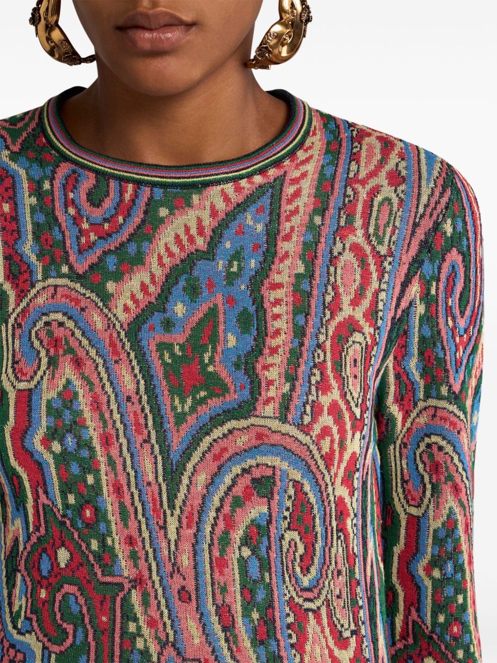 paisley-jacquard sweater - 5
