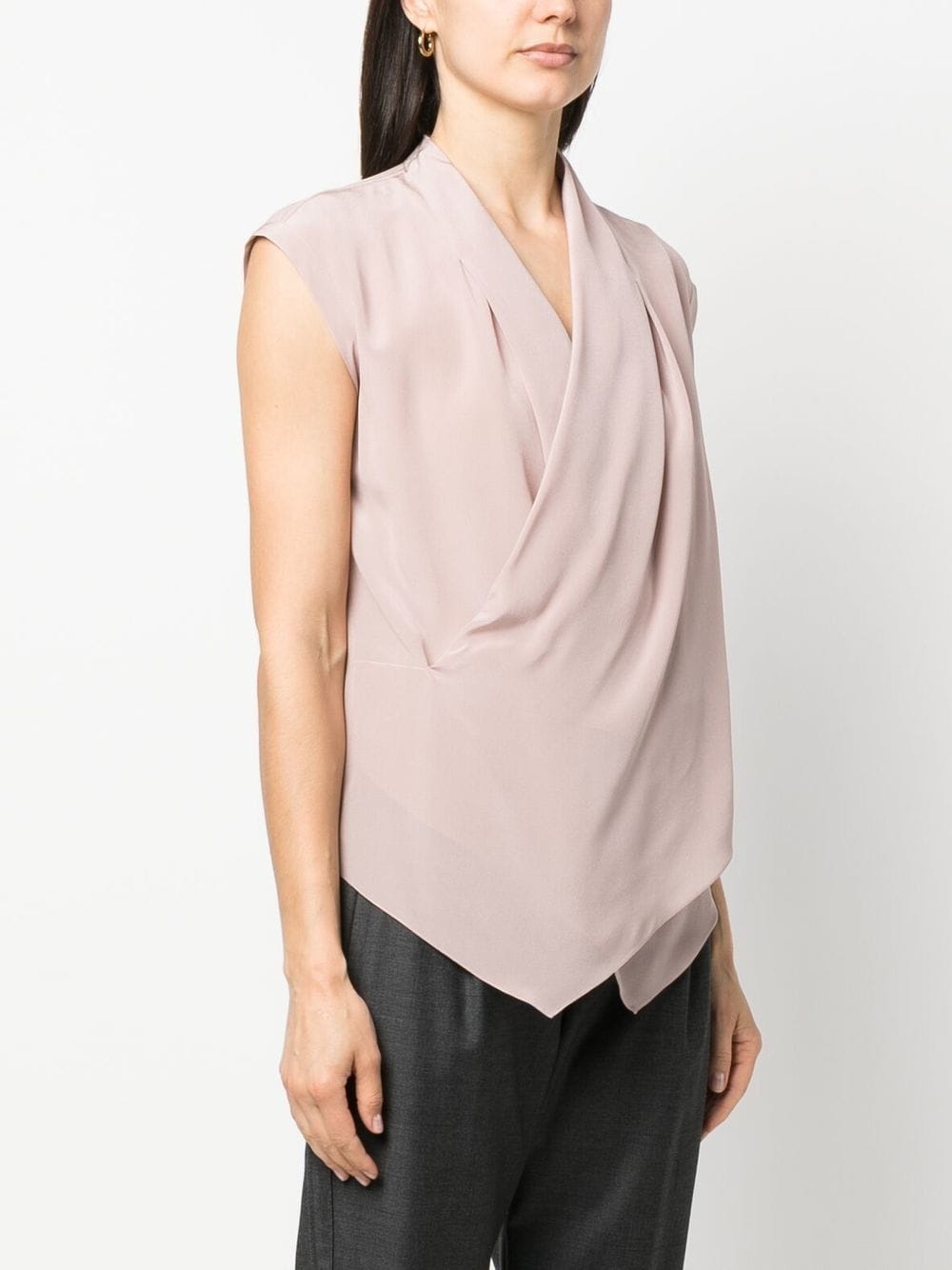 wrap-front silk blouse - 3