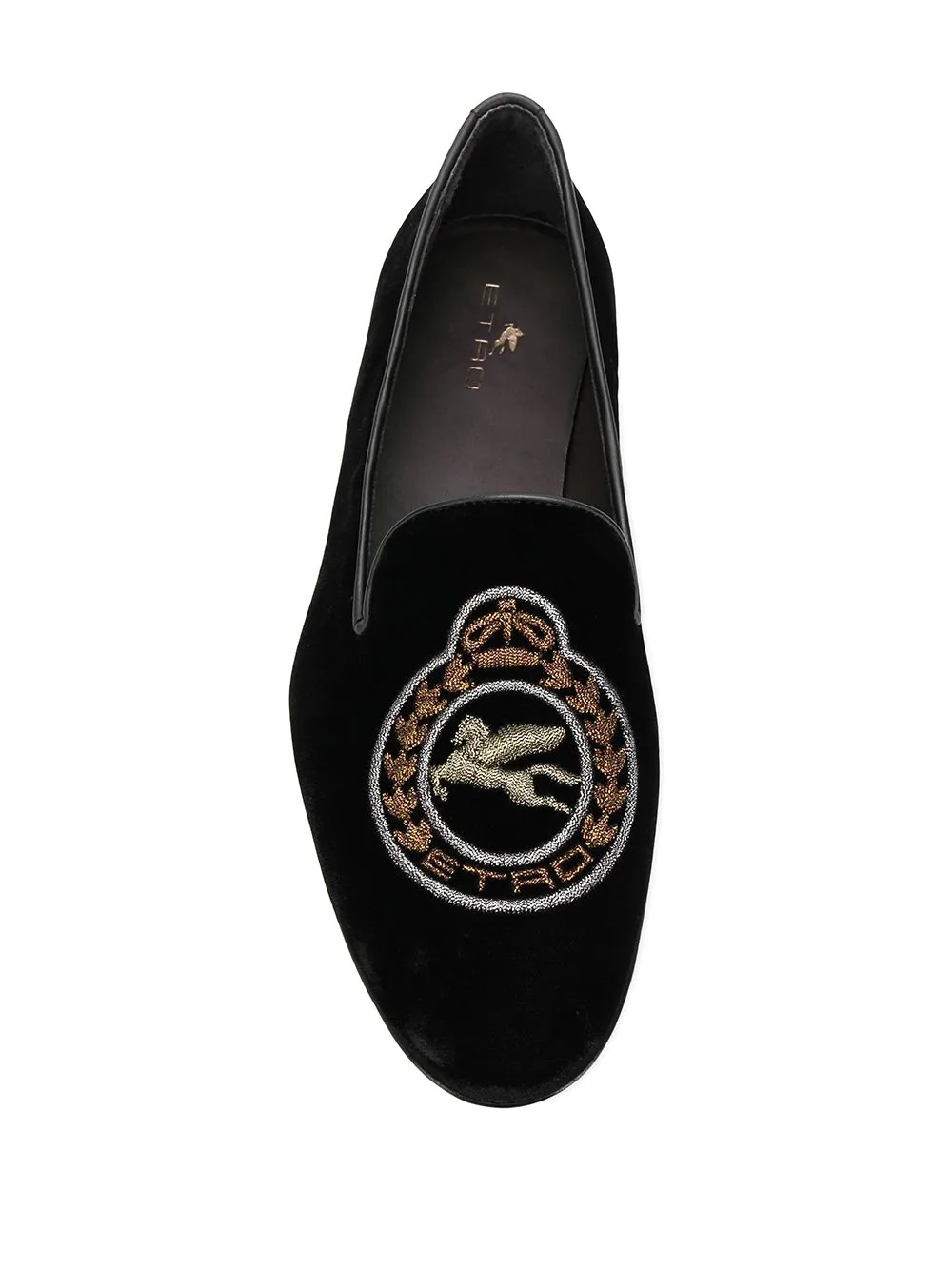 embroidered logo loafers - 4