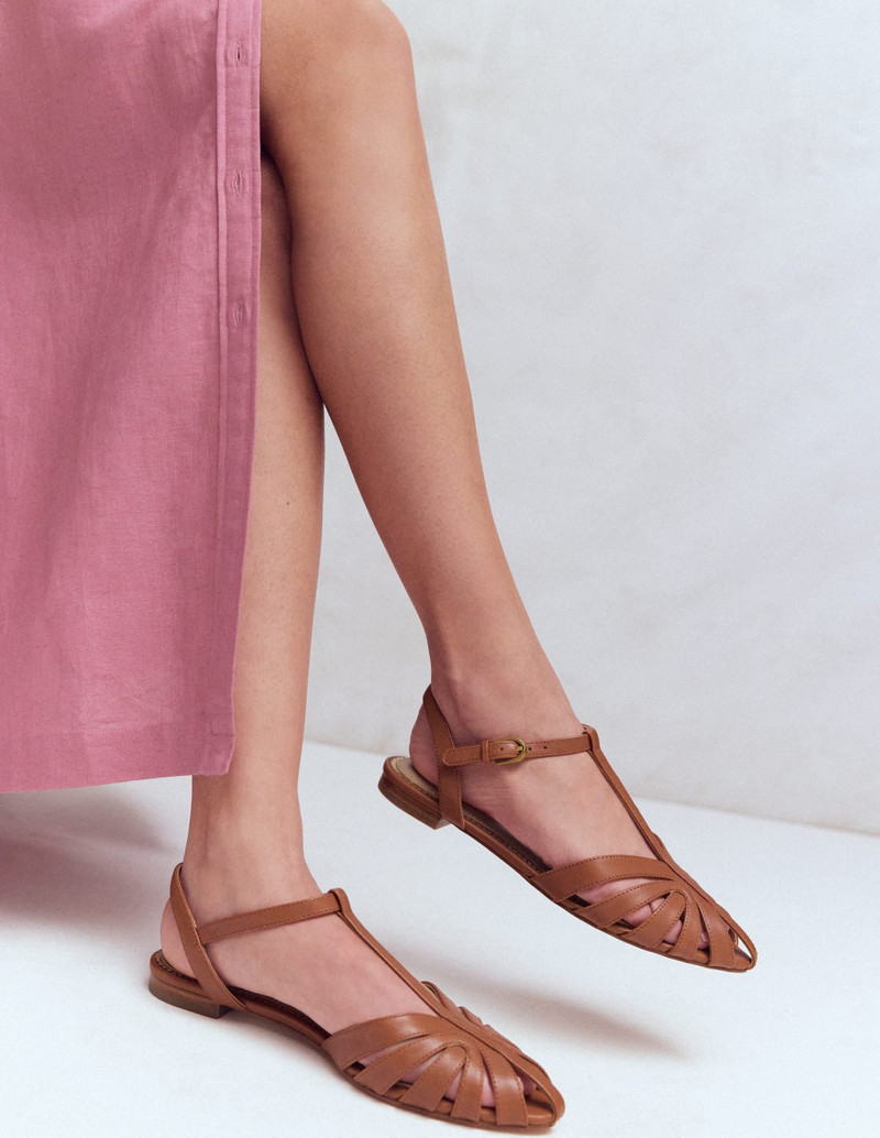 BODEN Caged Flat Sandal-Tan outlook