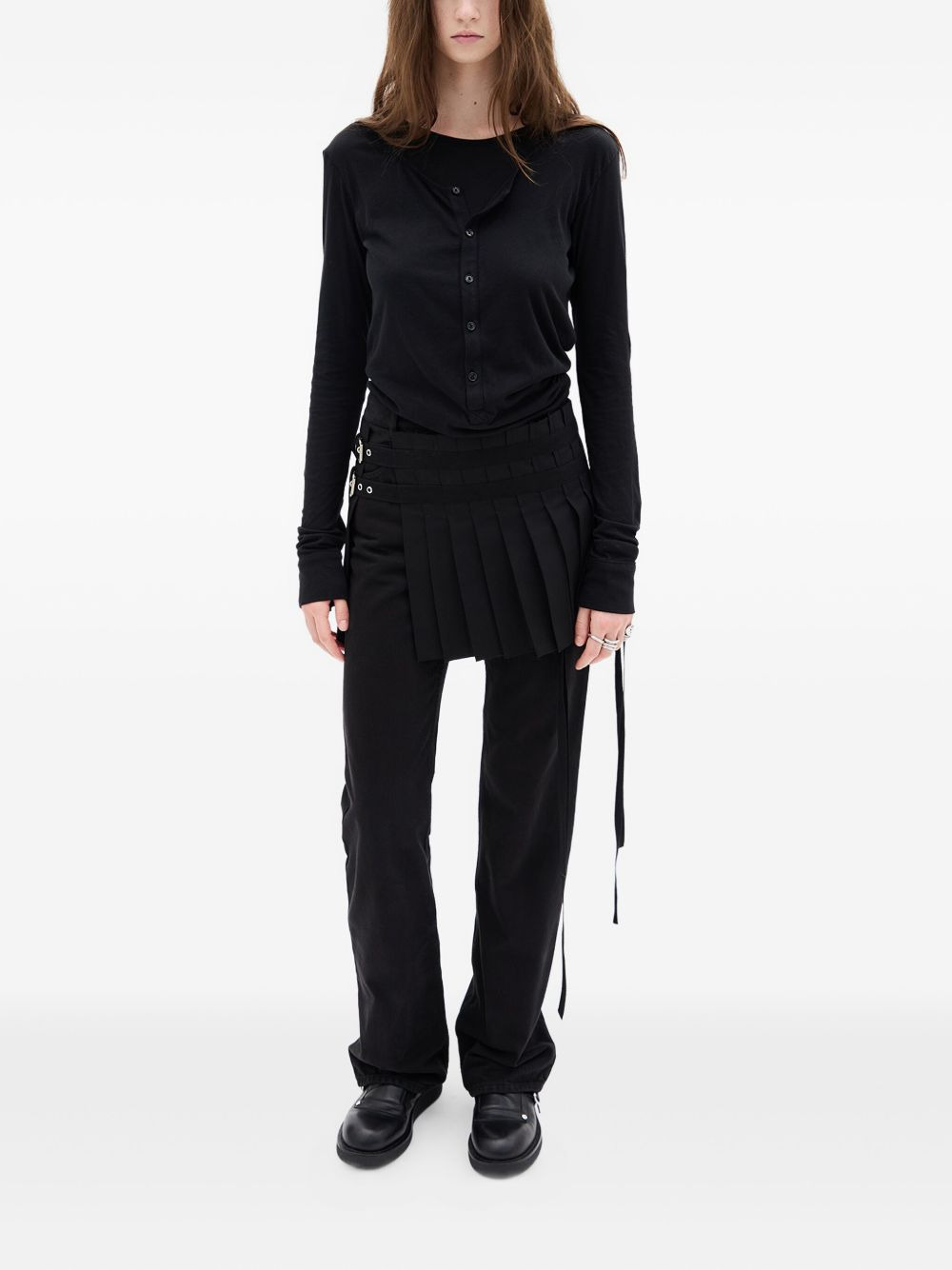 Vero button-front long-sleeve T-shirt - 2
