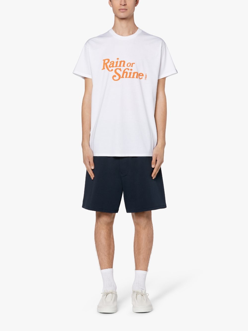 WHITE X ORANGE COTTON RAIN OR SHINE T-SHIRT - 2