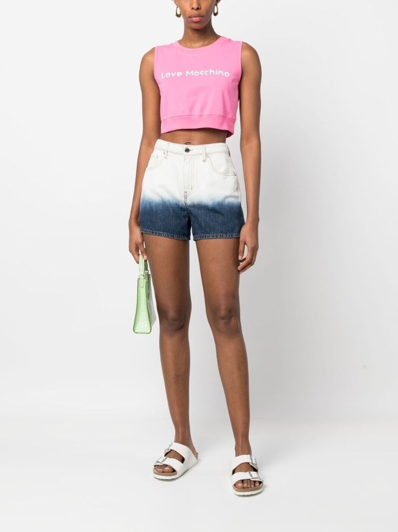 ombré-effect denim shorts - 2