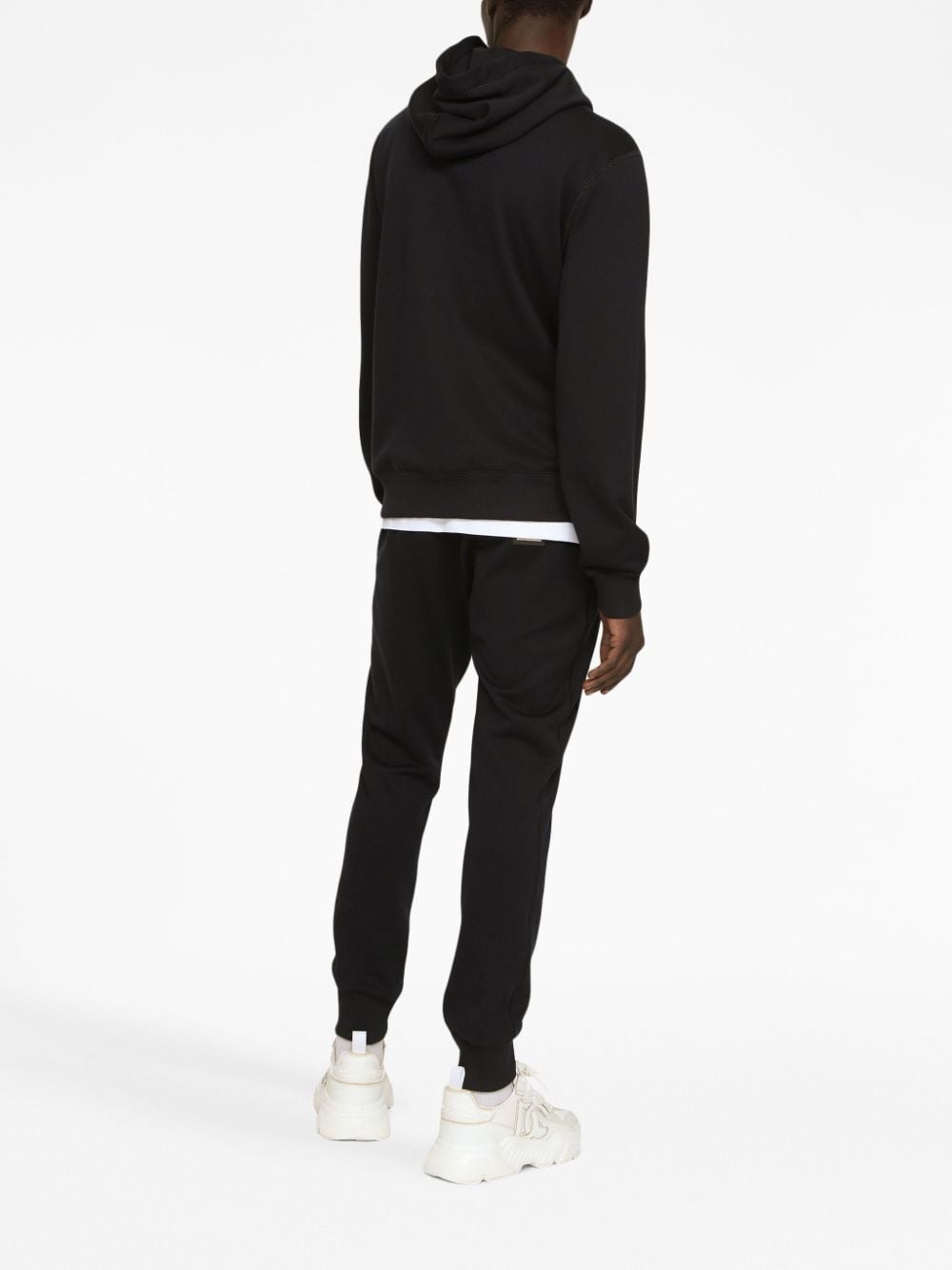 logo-plaque cotton hoodie - 4