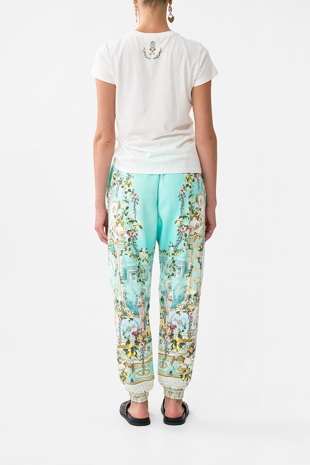 JERSEY TRACK PANT WITH SILK DETAILS - 3