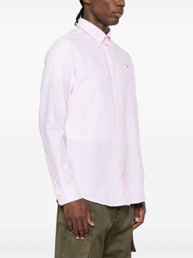 logo-embroidered striped shirt 3