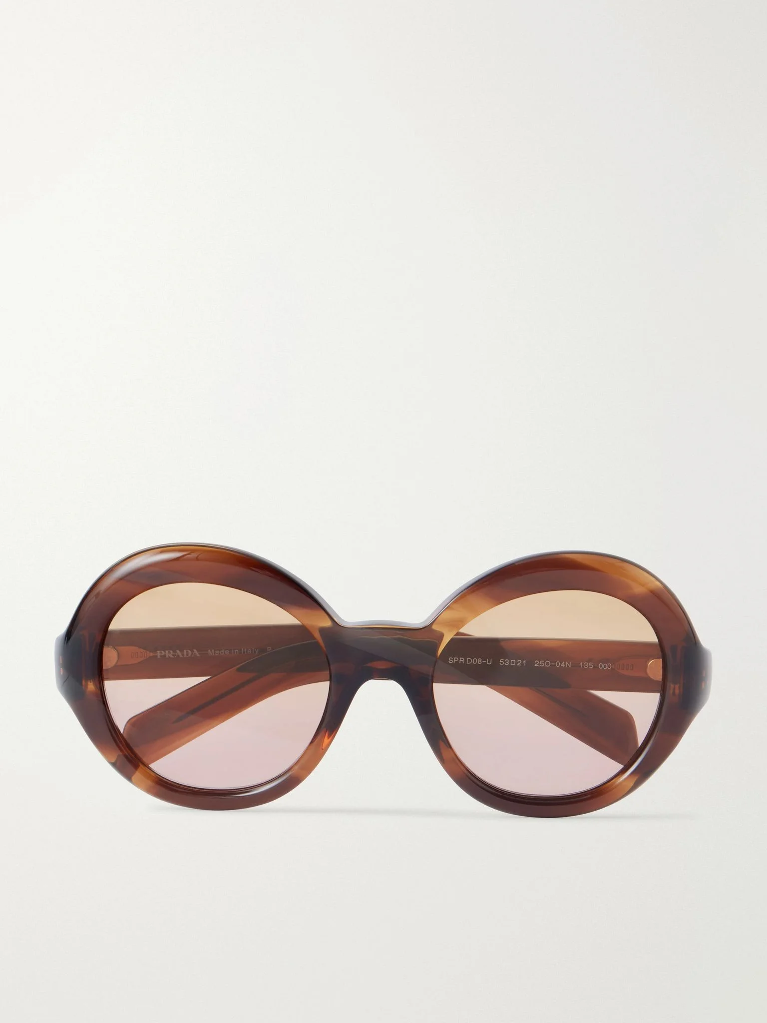 Round-frame tortoiseshell acetate sunglasses Orange - 1