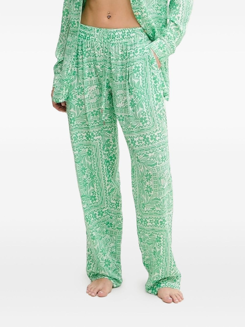 patterned drawstring-waistband trousers 1