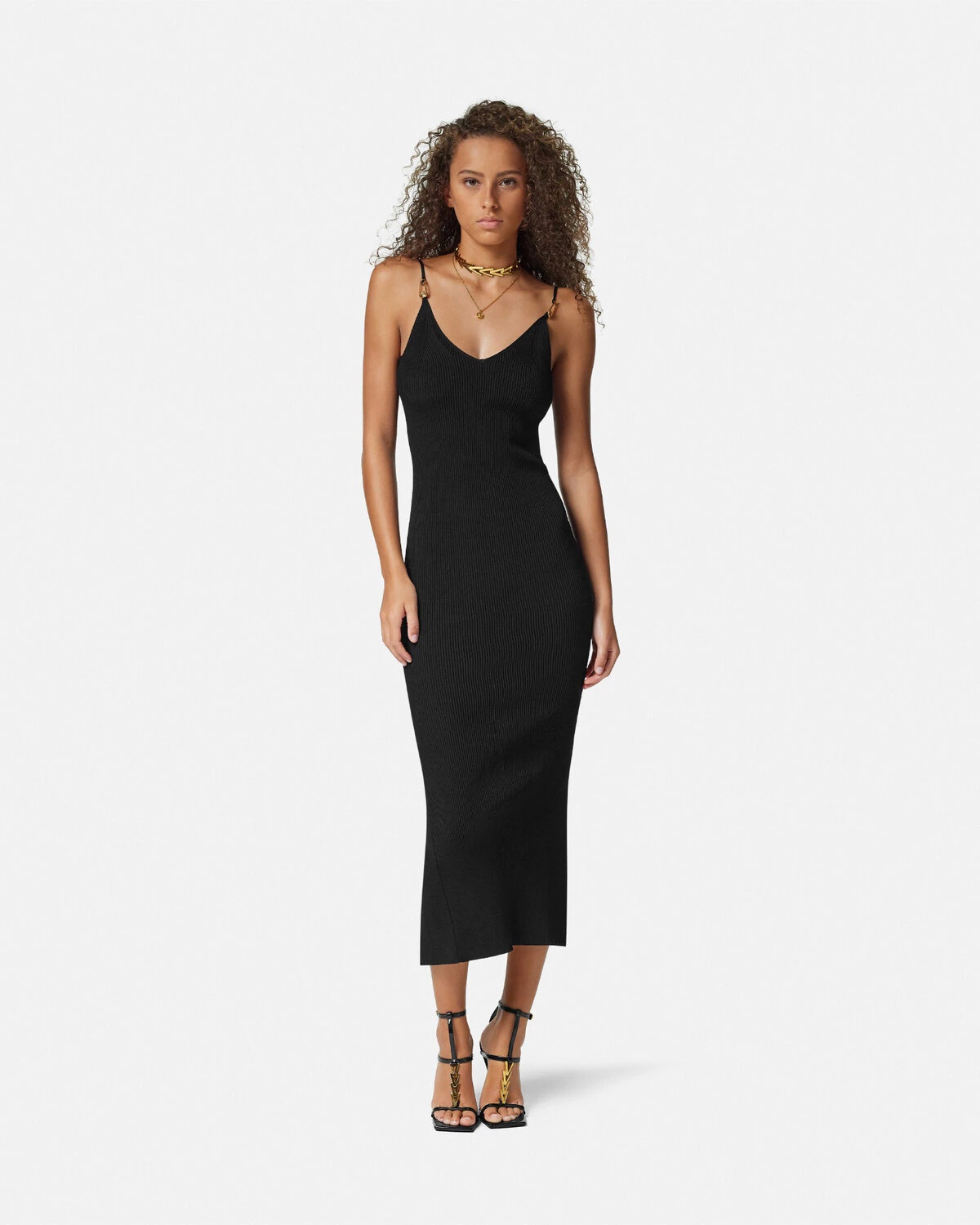Safety Pin Knit Slip Midi Dress - 4