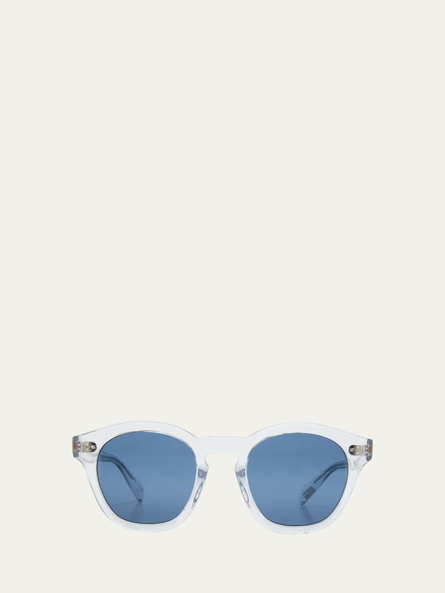 Clear Round Acetate Sunglasses - 1