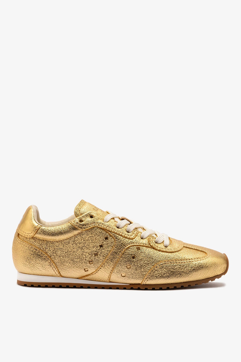 Stella Sneaker In Gold Metallic Leather 1