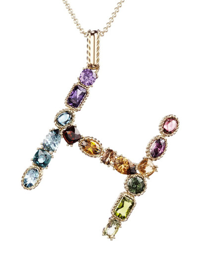 Dolce & Gabbana 18kt yellow gold initial H gemstone necklace outlook