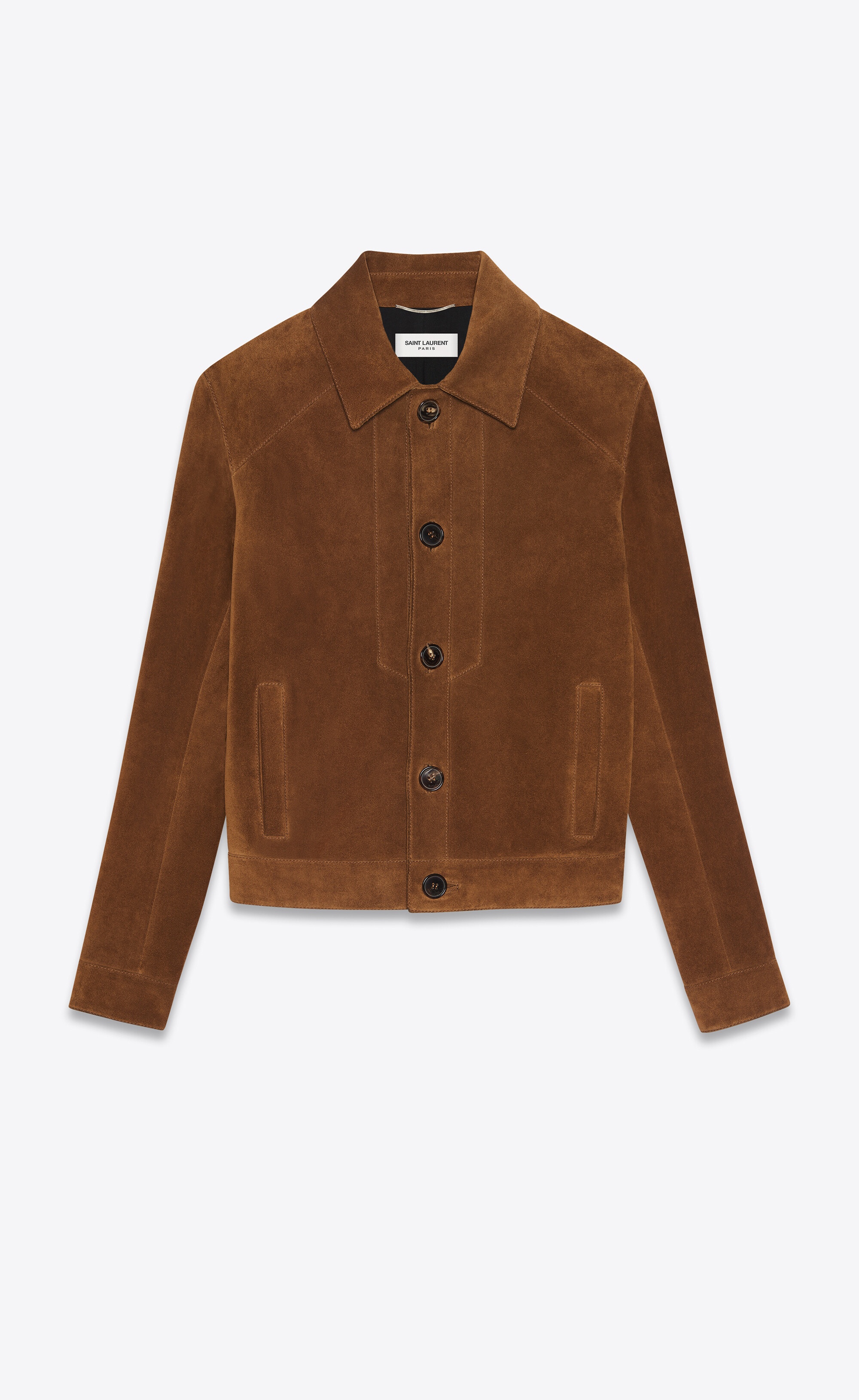 short buttoned jacket in vintage suede - 1