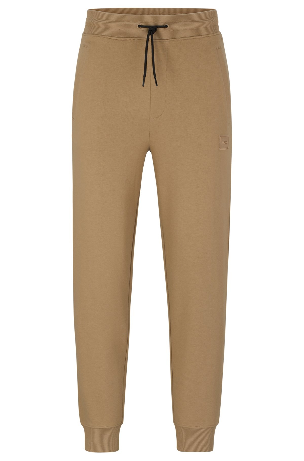 CUFFED TRACKSUIT BOTTOMS IN FRENCH TERRY WITH LOGO BADGE - 1