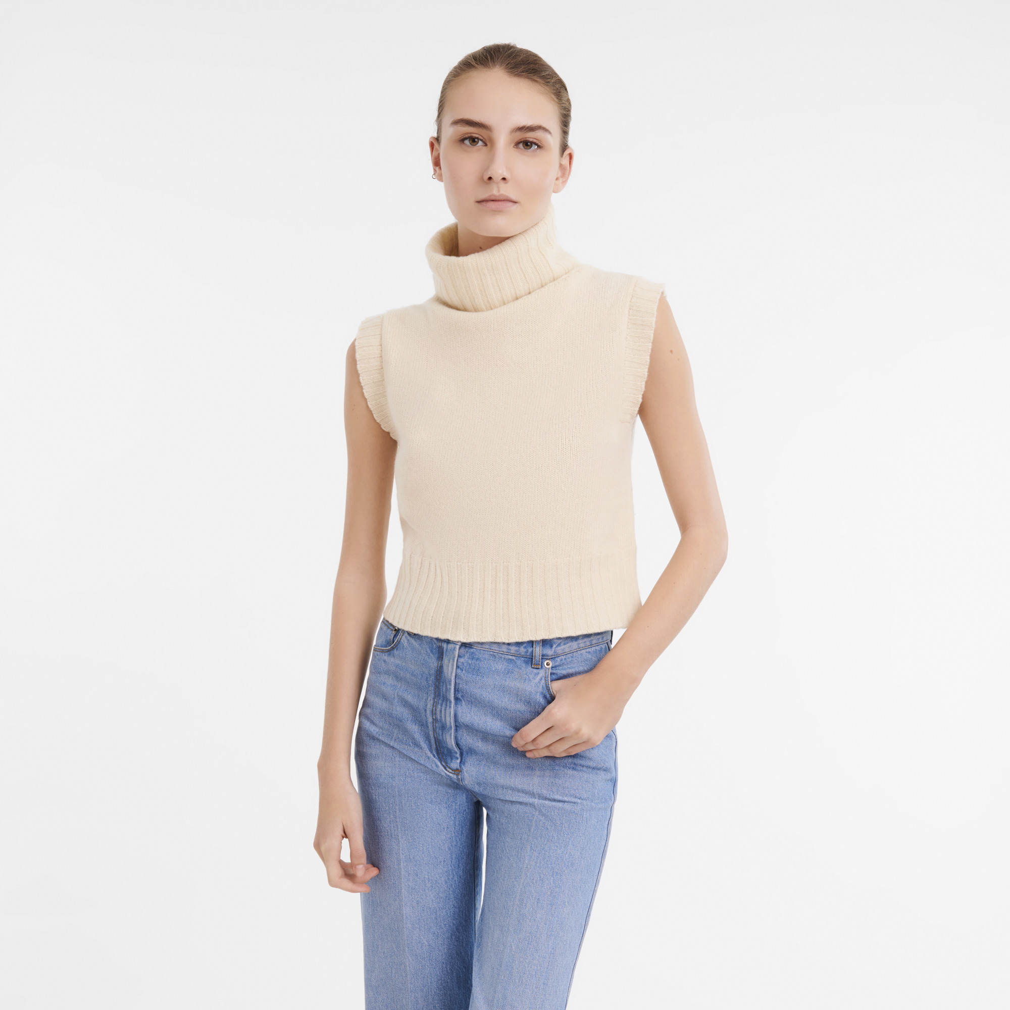 Fall-Winter 2023 Collection Sleeveless sweater Ivory - OTHER - 2
