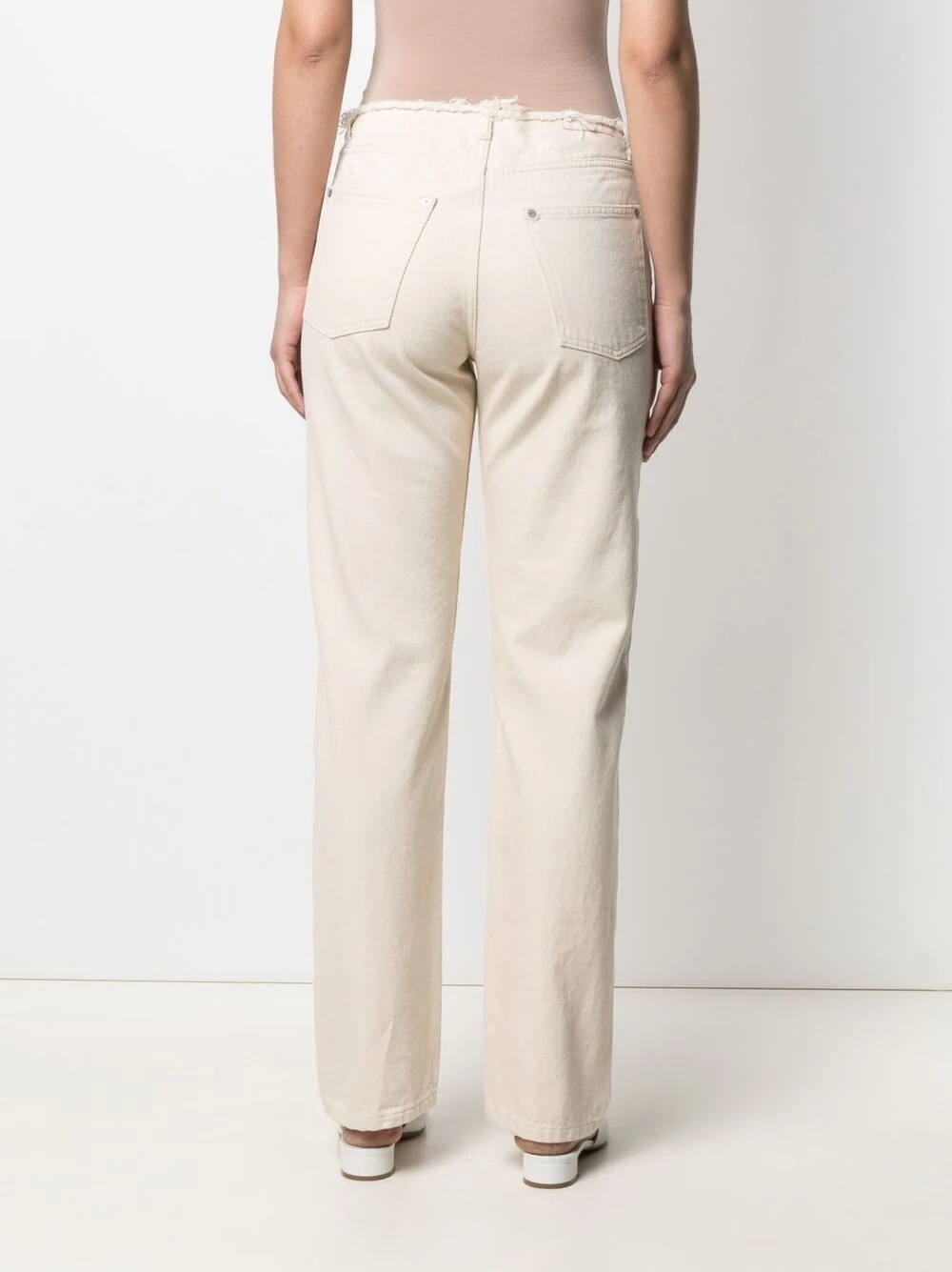 frayed straight-leg jeans - 4