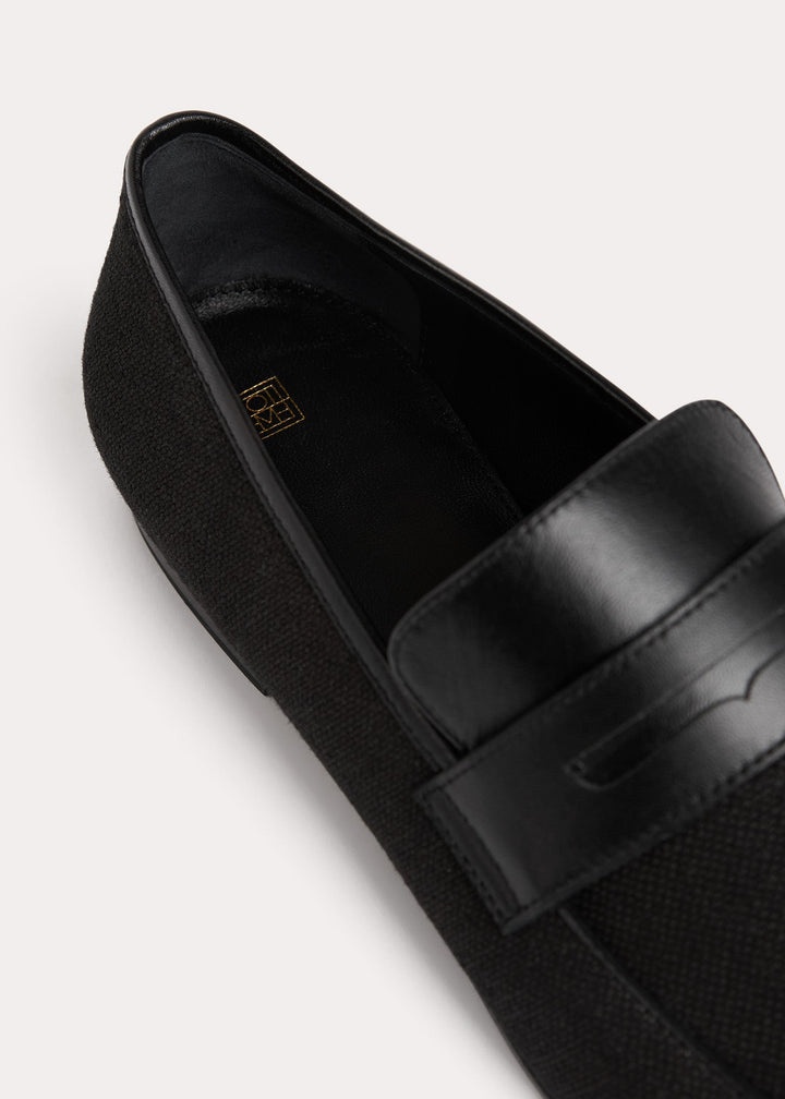 The canvas penny loafer black - 6