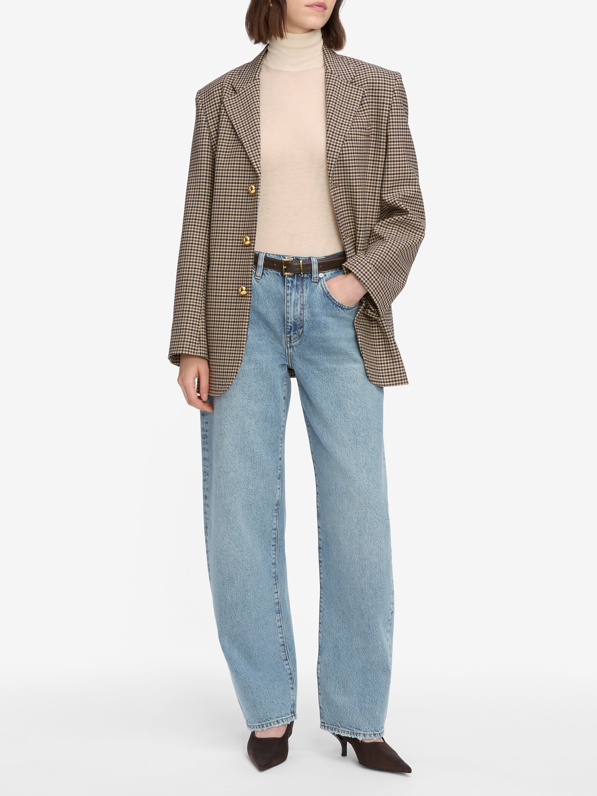 The Houndstooth Blazer in Navy Multi - 2