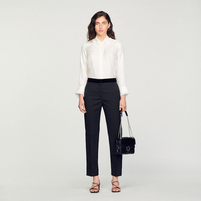 Sandro SILK SHIRT WITH PLEATED TRIM outlook