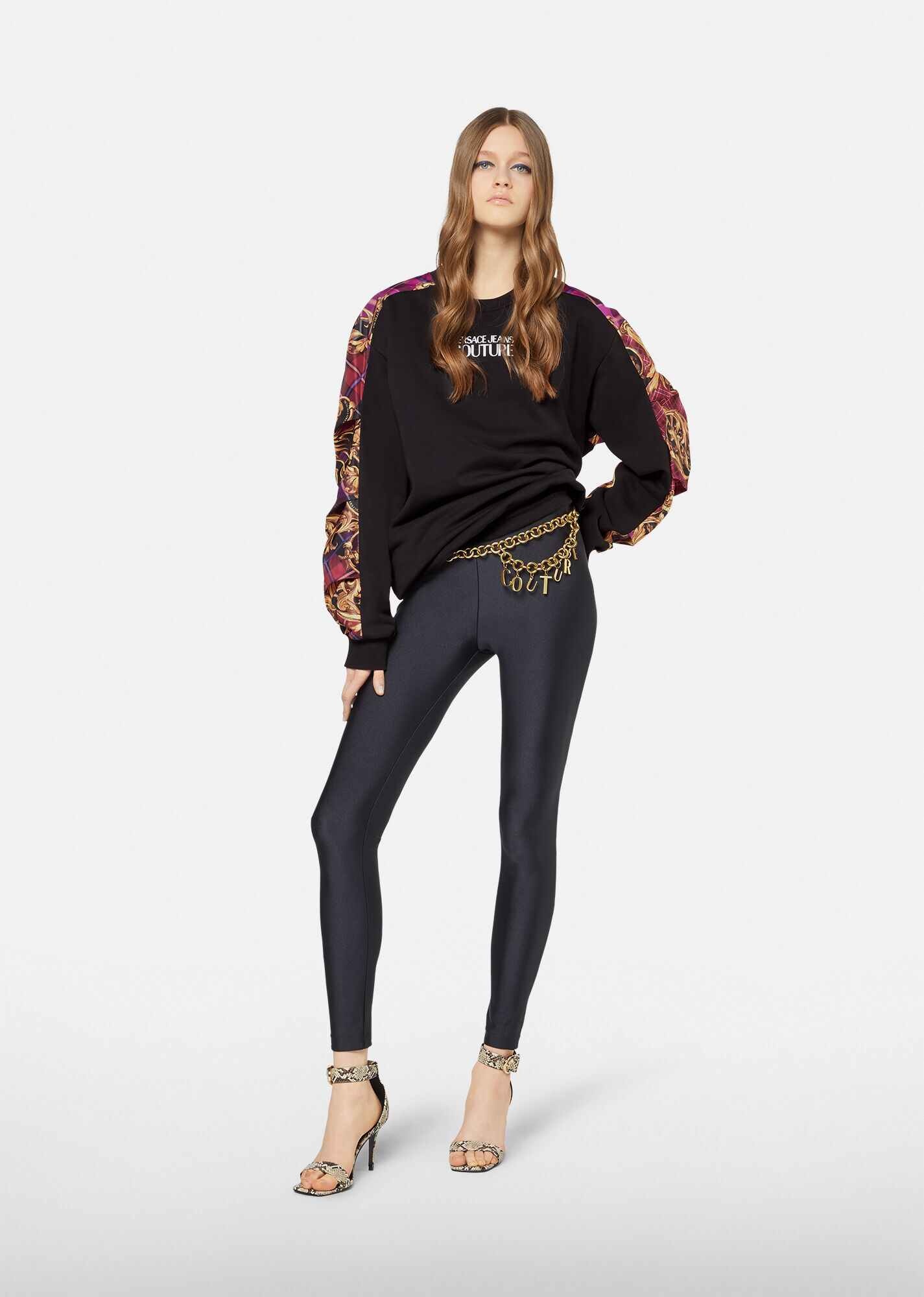 Tartan Baroque Print Insert Sweatshirt - 4