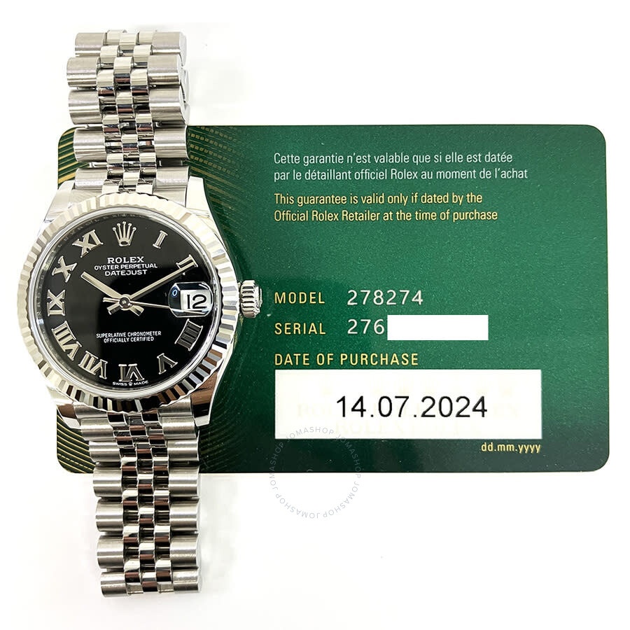 Rolex Datejust 31 Automatic Black Dial Ladies Watch 278274BKRJ - 2