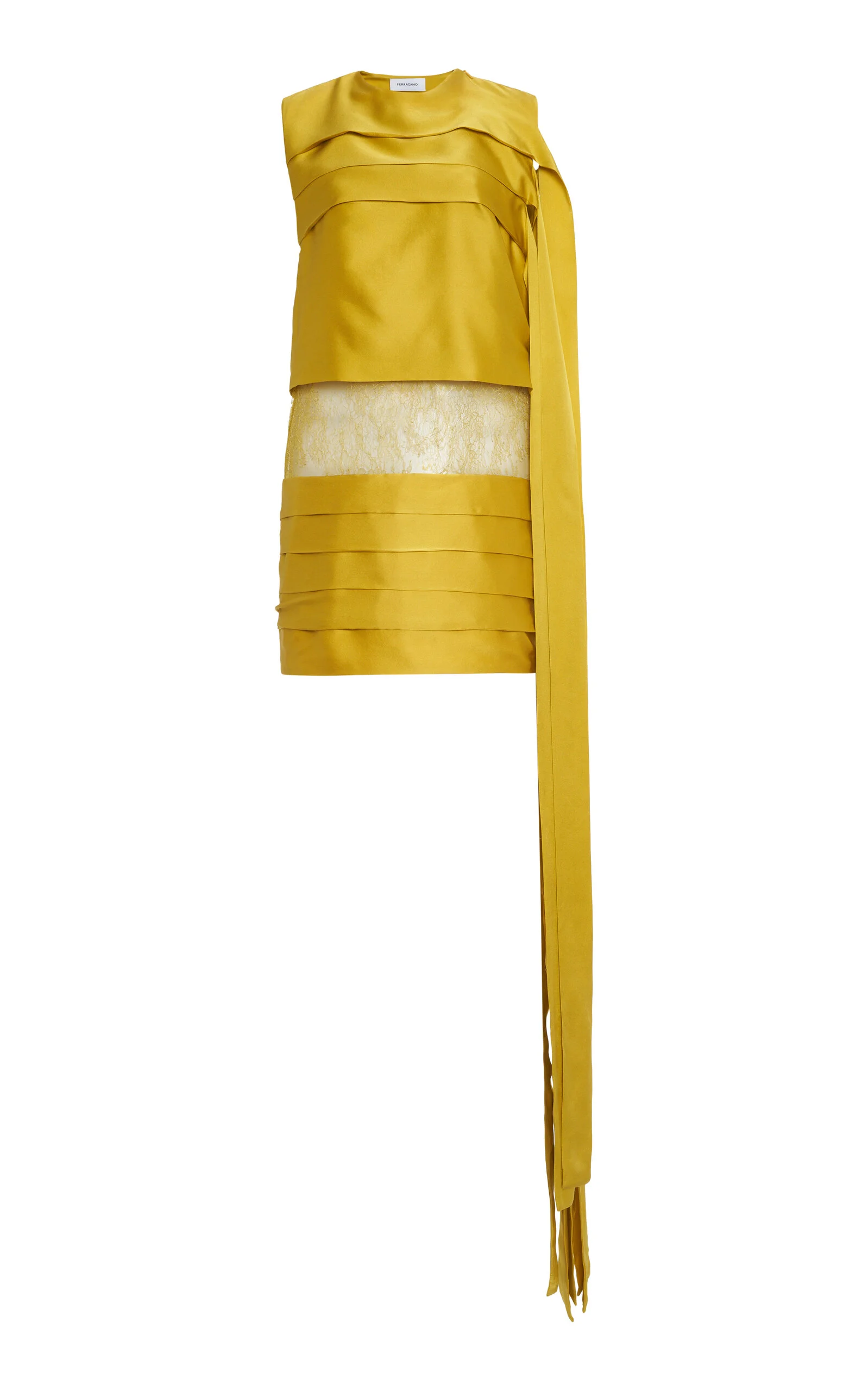 Layered Silk Mini Dress yellow - 1