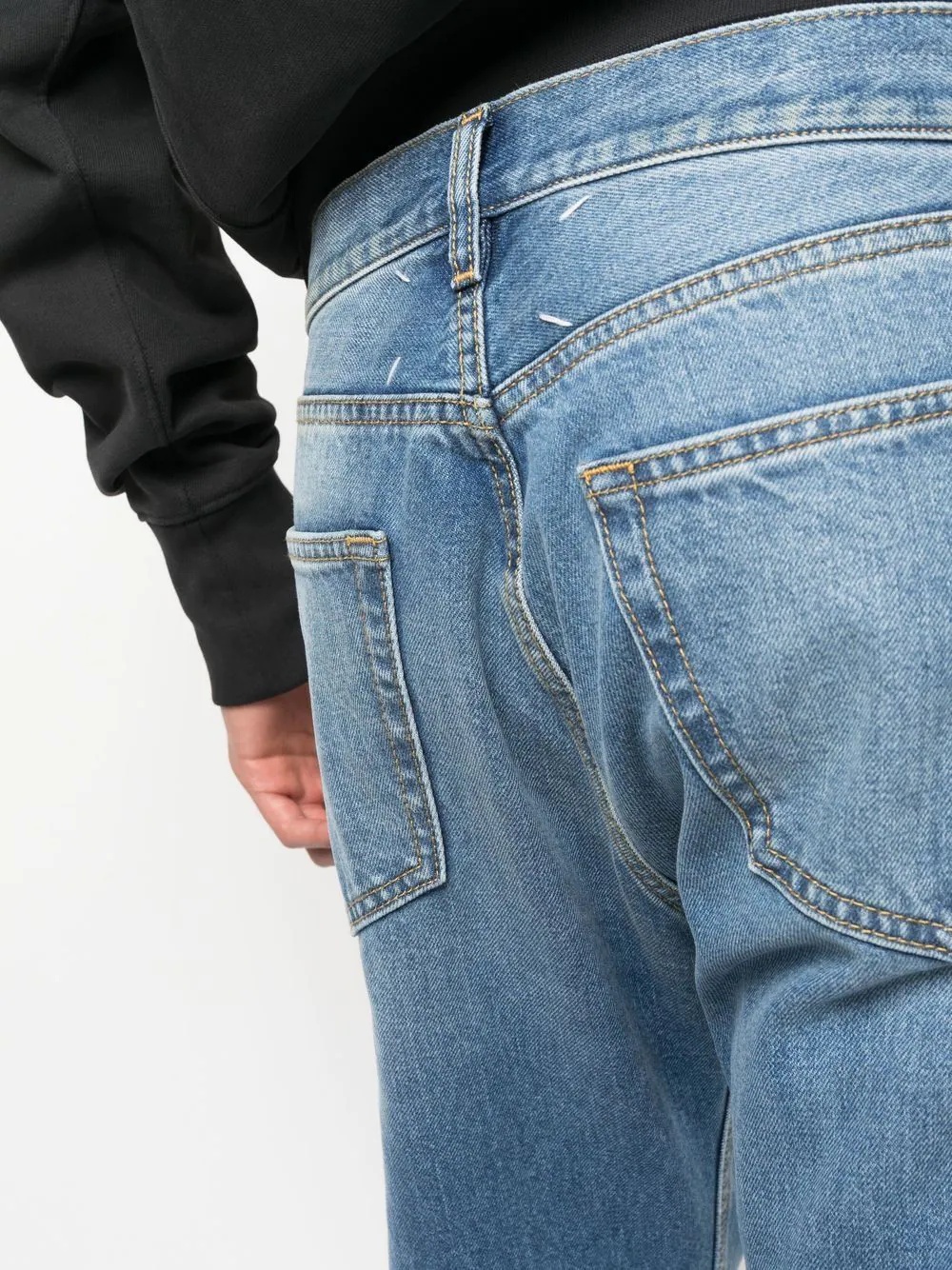 four-stitch straight-leg jeans - 6