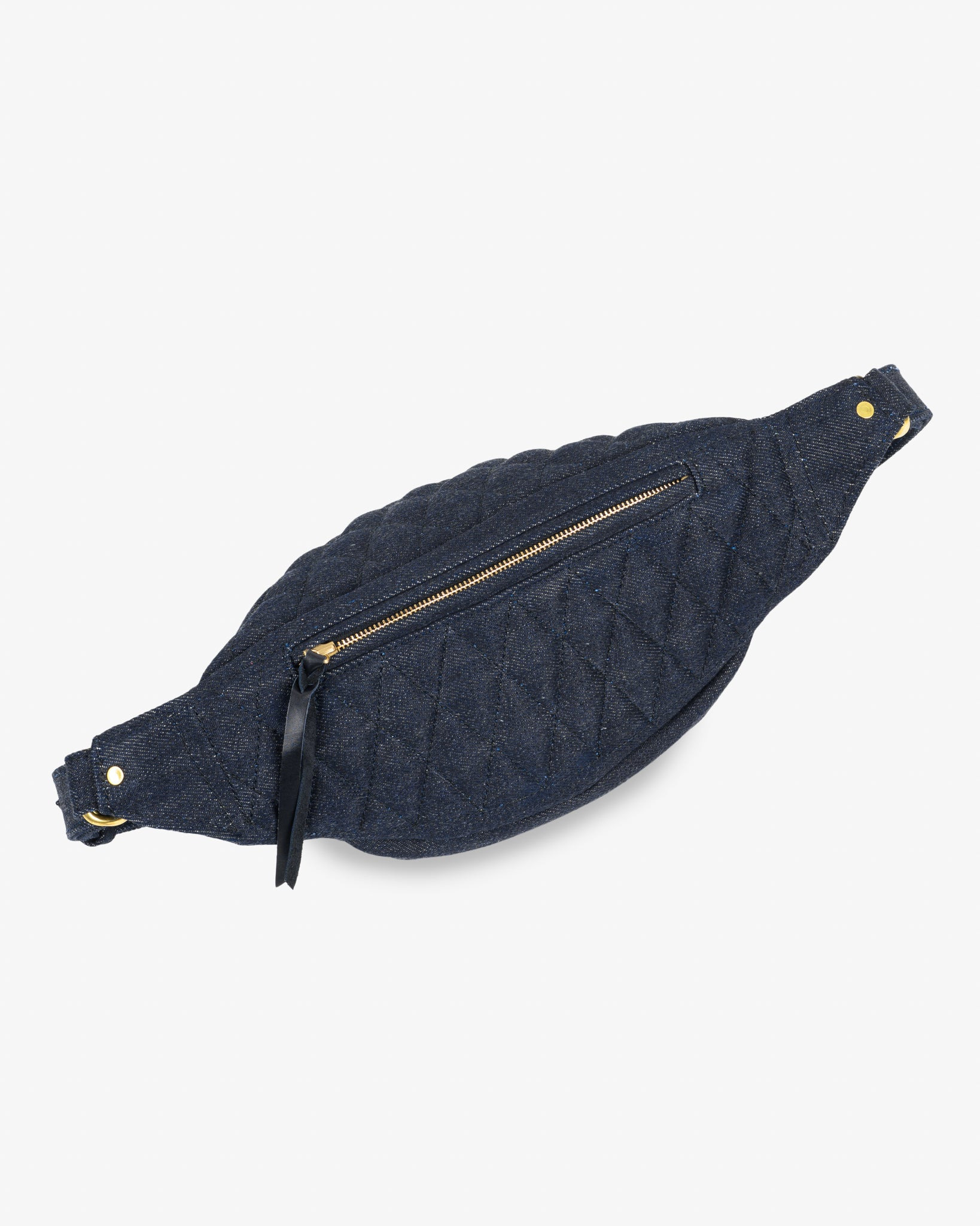 IHE-51-IND Diamond Stitched 25oz Selvedge Denim Waist Bag - Indigo - 4