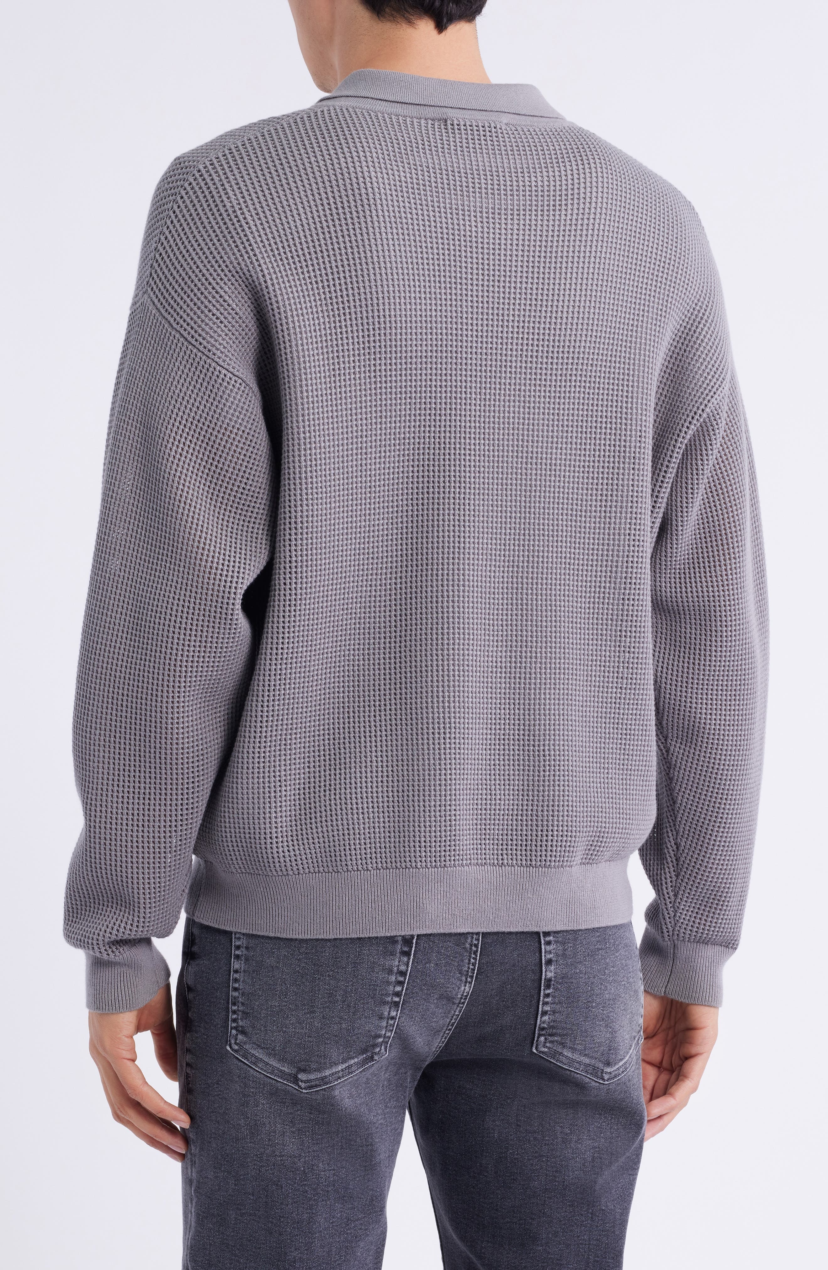 FRAME Open Stitch Cardigan in Cloud Grey at Nordstrom - 2
