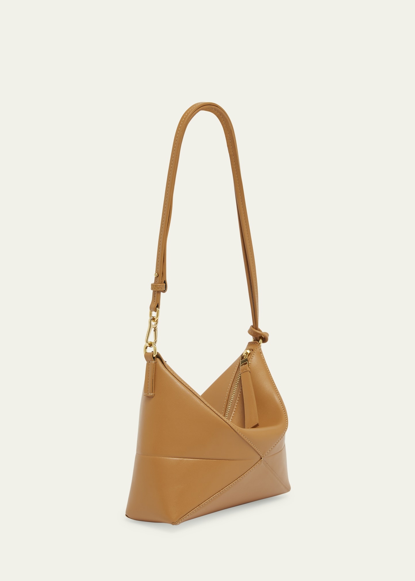Puzzle Fold Leather Pouch Shoulder Bag - 3