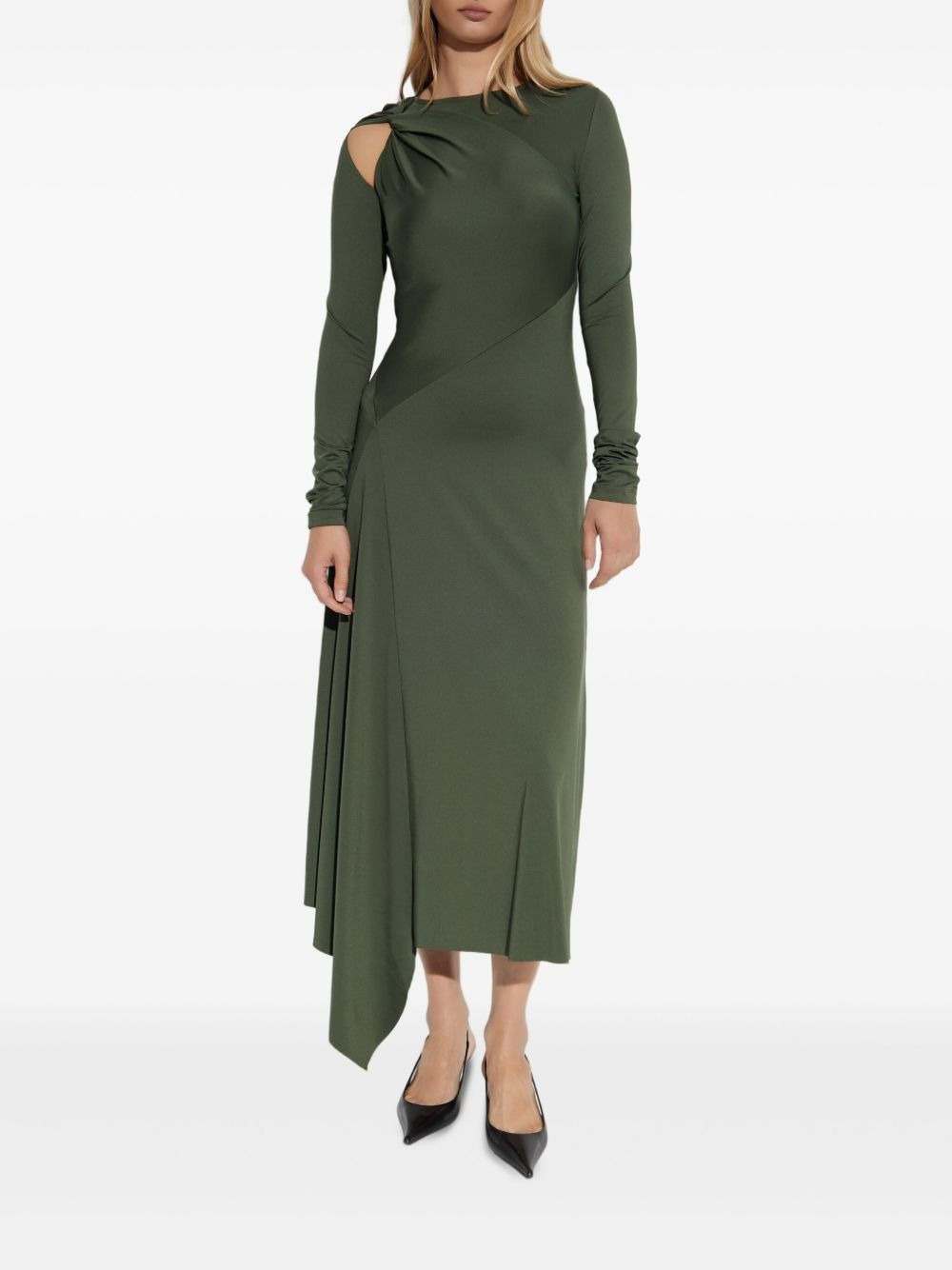 twisted asymmetric midi dress - 2