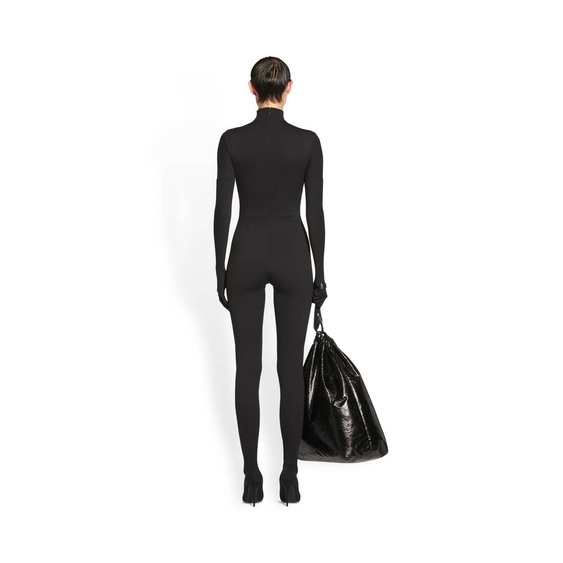 Women's Turtleneck Pantabodysuit  in Black - 3