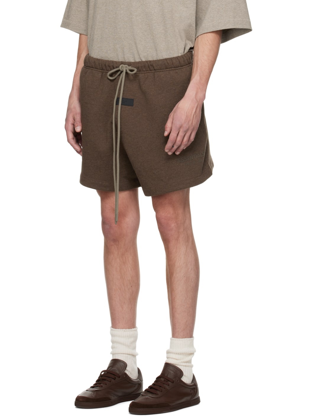 Brown Drawstring Shorts - 4