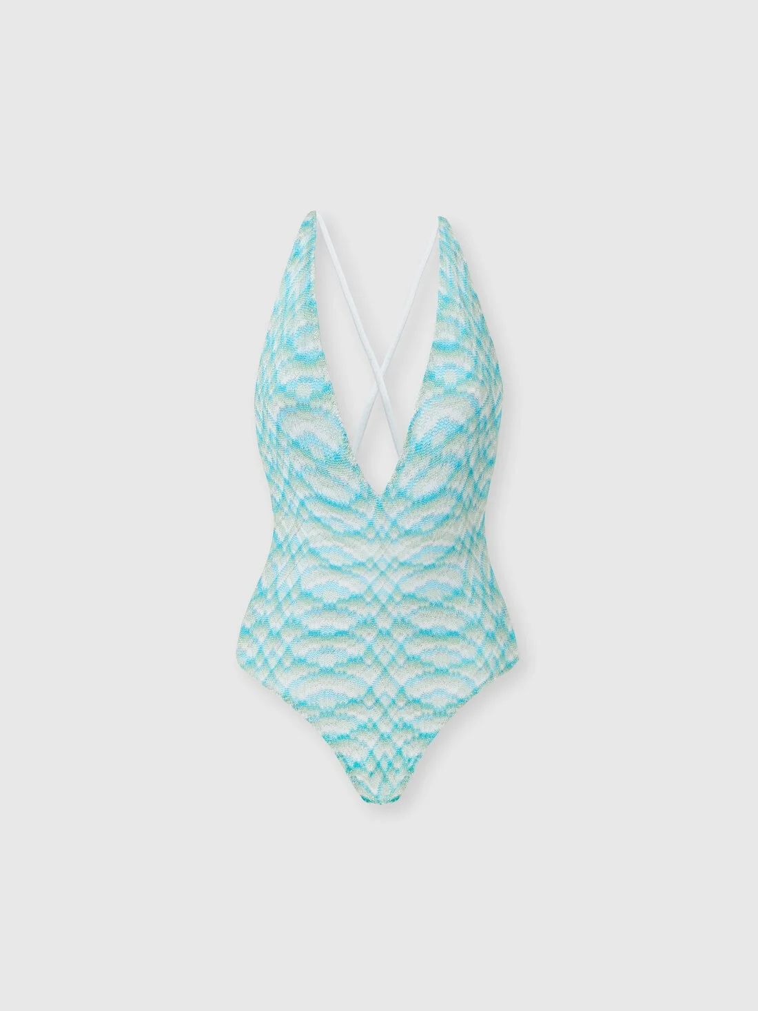 One-piece swimsuit in shaded lamé viscose - 1