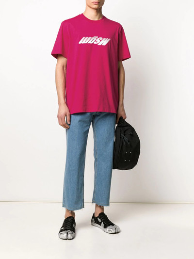 MSGM upside down logo print T-shirt outlook