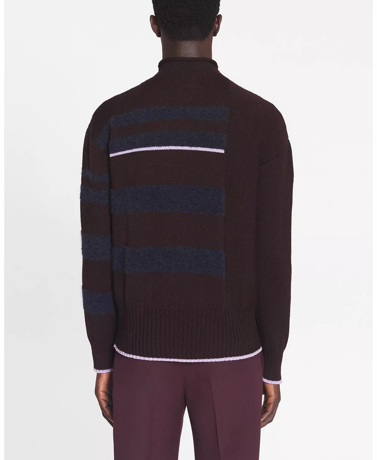 Striped Mock Turtleneck Sweater - 3