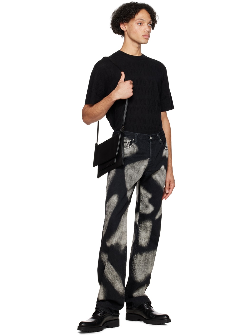 Black Printed Jeans - 4