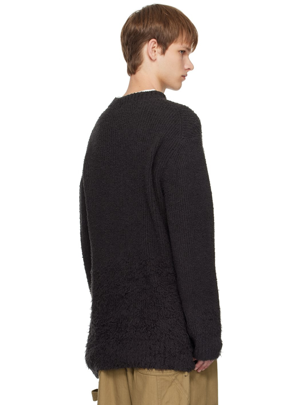 Gray Gradation Round Neck Sweater - 3
