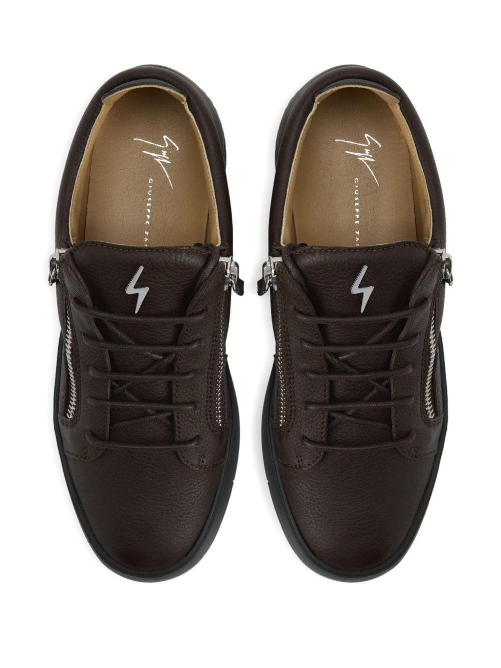 Frankie zip-detail leather sneakers - 4
