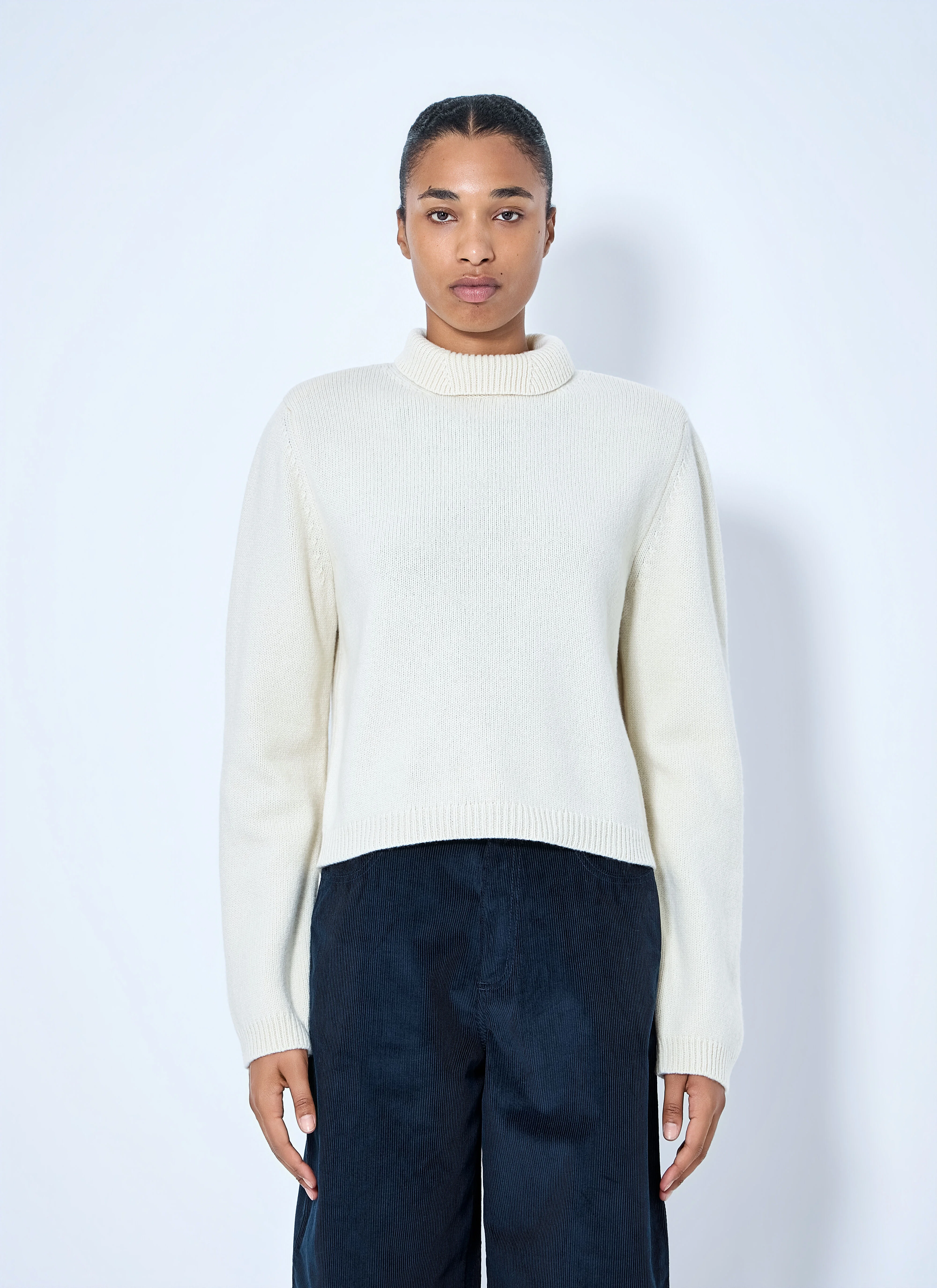 Statement Shoulder Cropped Turtleneck - 1