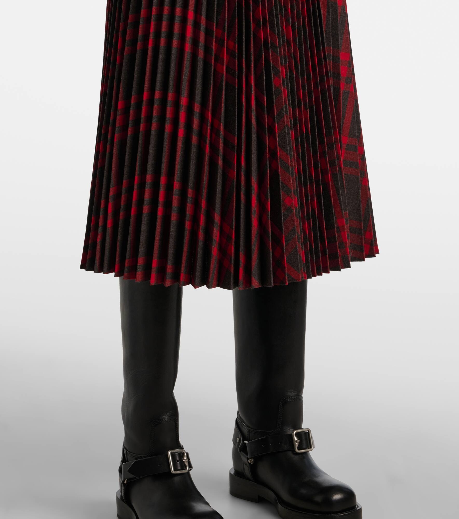 Burberry Check plissé midi skirt - 5