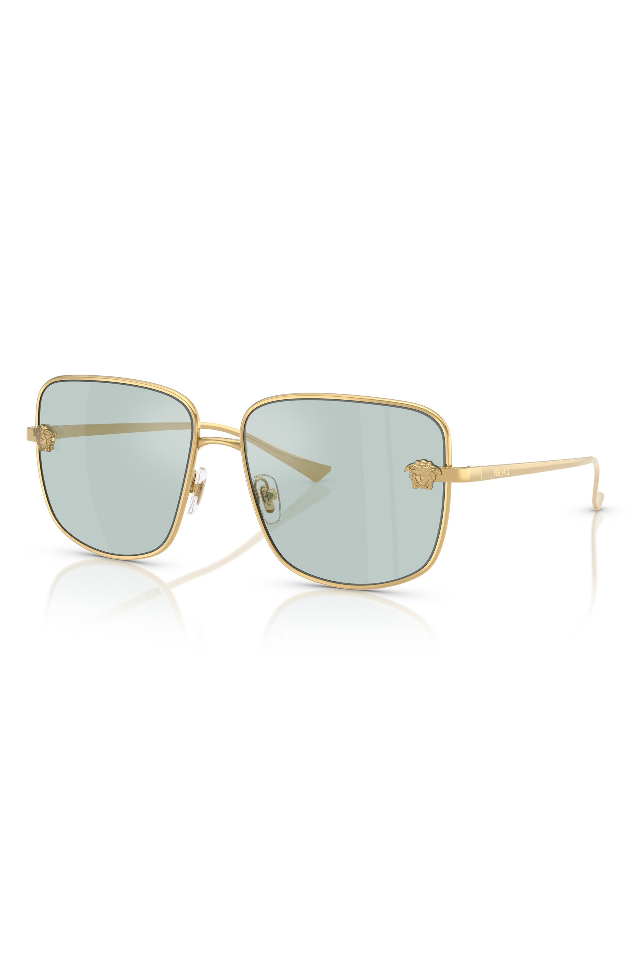 Versace 59mm Square Sunglasses in Gold/Aqua at Nordstrom - 2