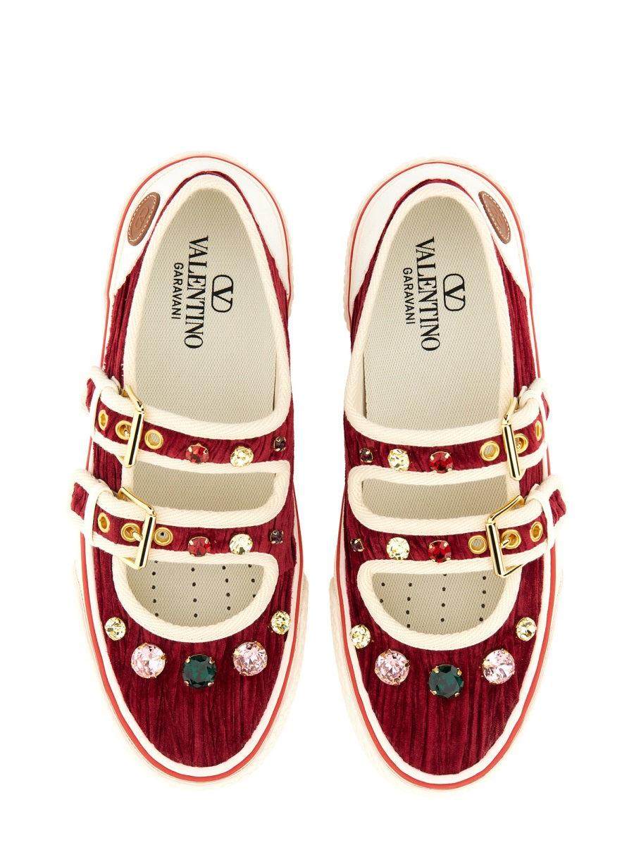 Valentino Garavani Women Velvet "Dollyboard" Ballerina Sneaker - 6