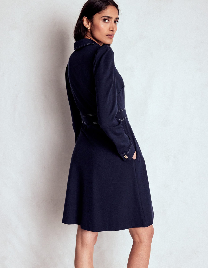 Nicolette Long Sleeve Dress-Navy 5