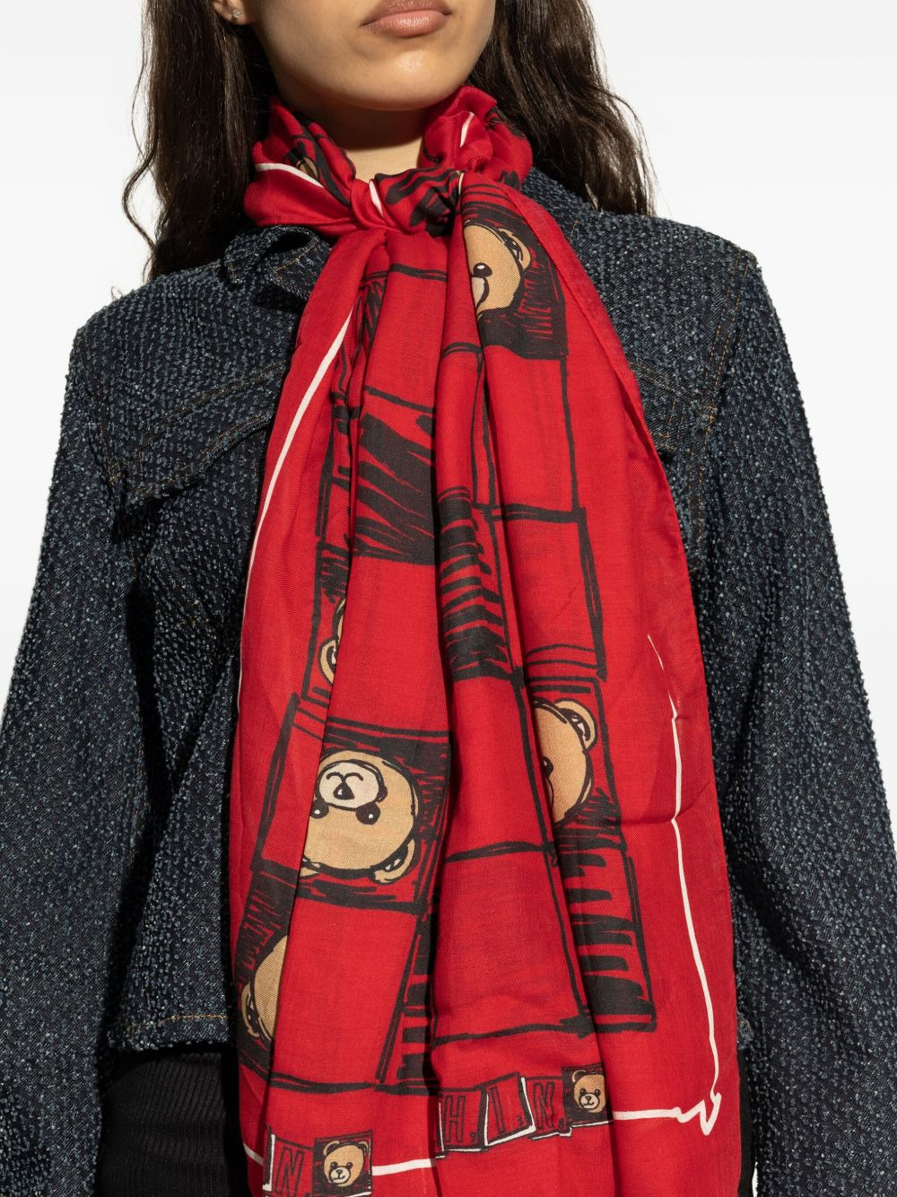 Teddy-print scarf - 5
