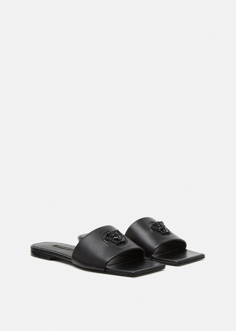 VERSACE La Medusa Leather Slides outlook