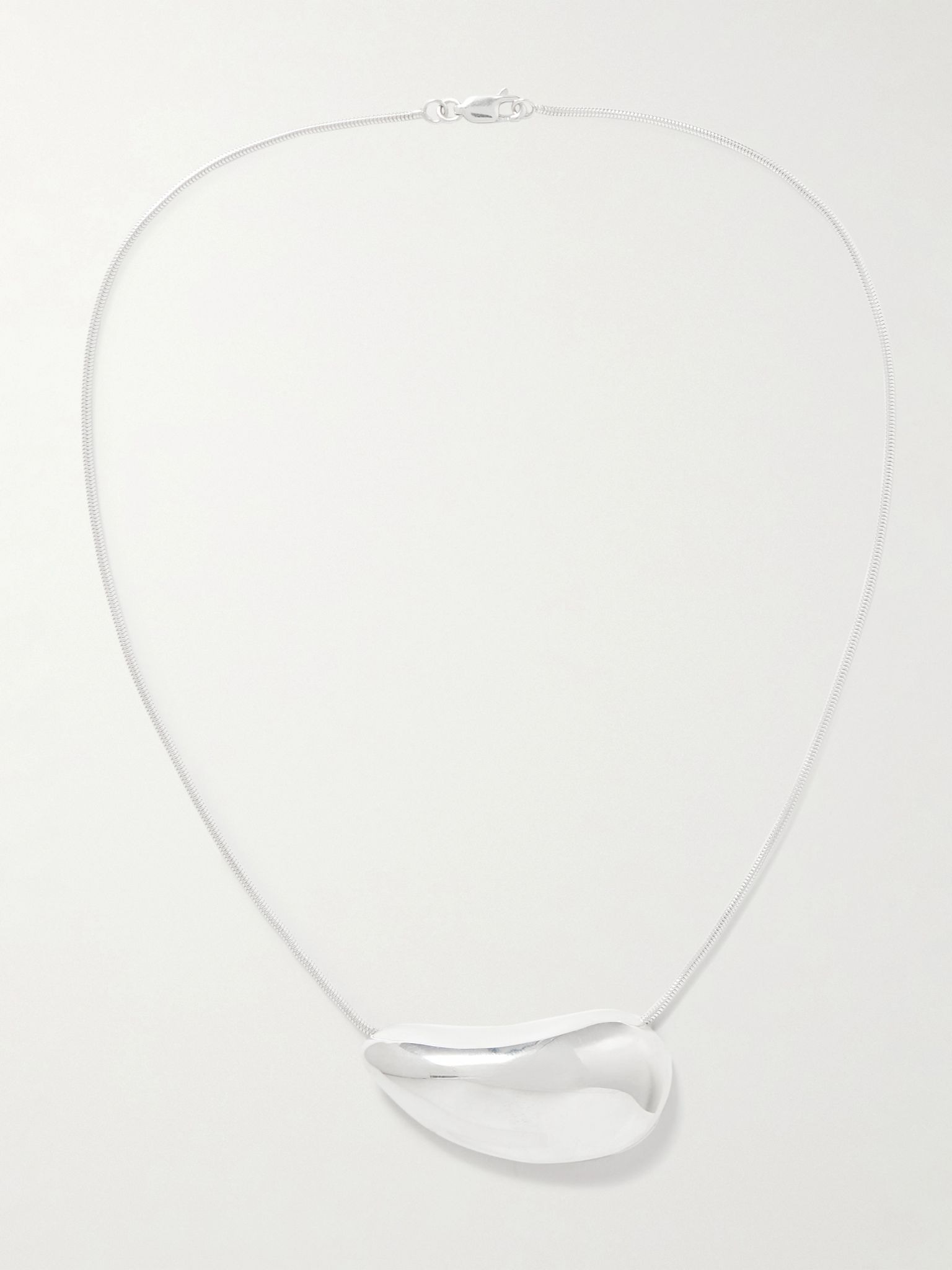 Oyster large silver necklace Silver - 4