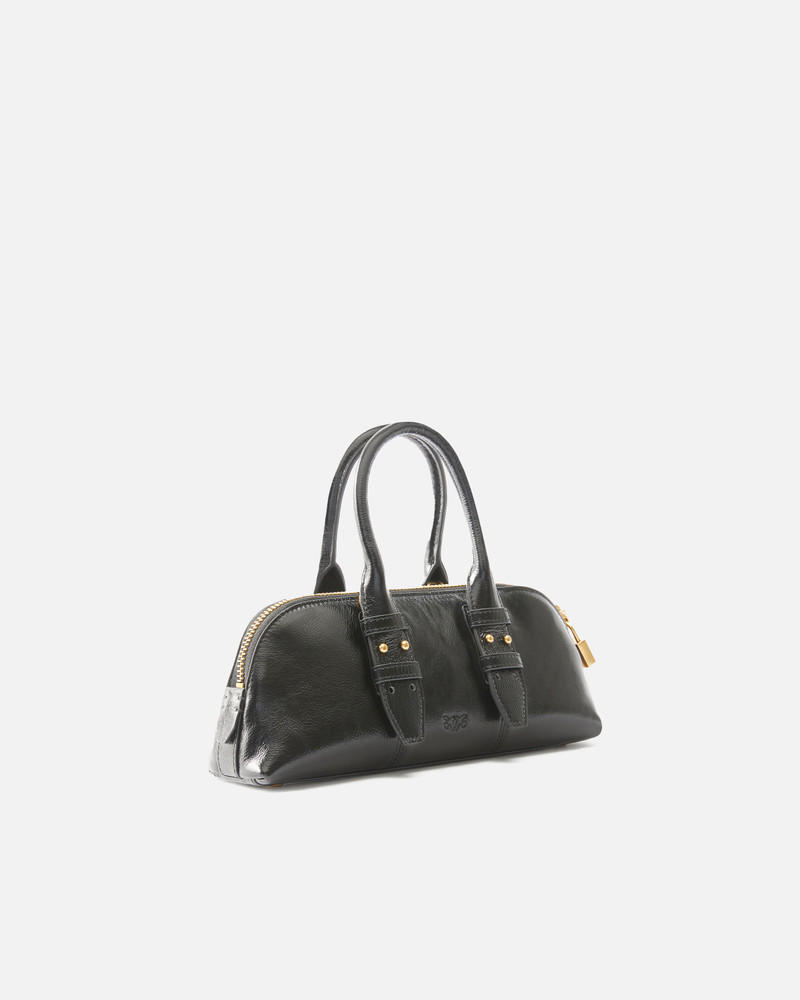 PINKO ESCAPE BAG BAGUETTE SMALL HANDBAG IN PATENT-EFFECT LEATHER outlook