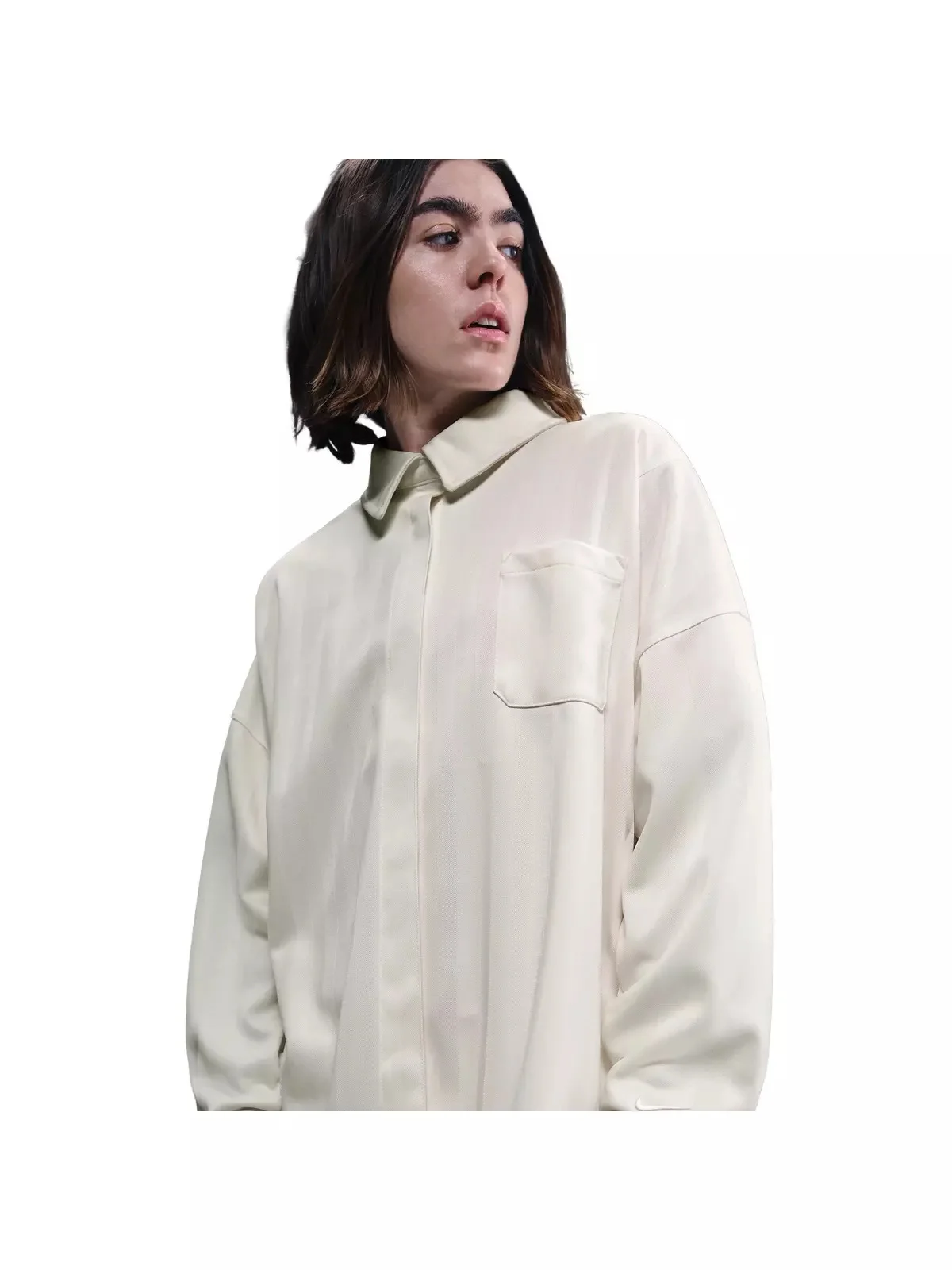 Women's Sportswear Jacquard Stripe Button Down Shirt -Ivory - 1